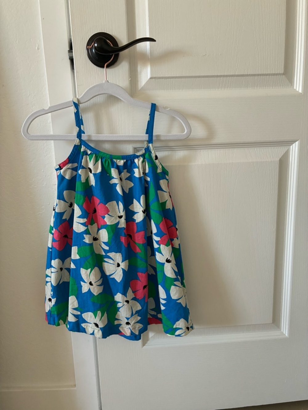 Hanna Andersson Blue Floral Spaghetti-Strap Tank NWOT